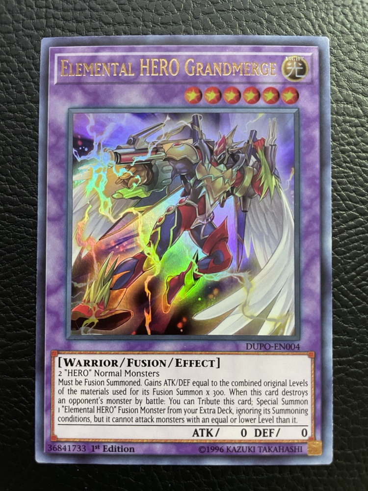 Elemental Hero Grandmerge Ultra Rare 1st Ed NM DUPO-EN004