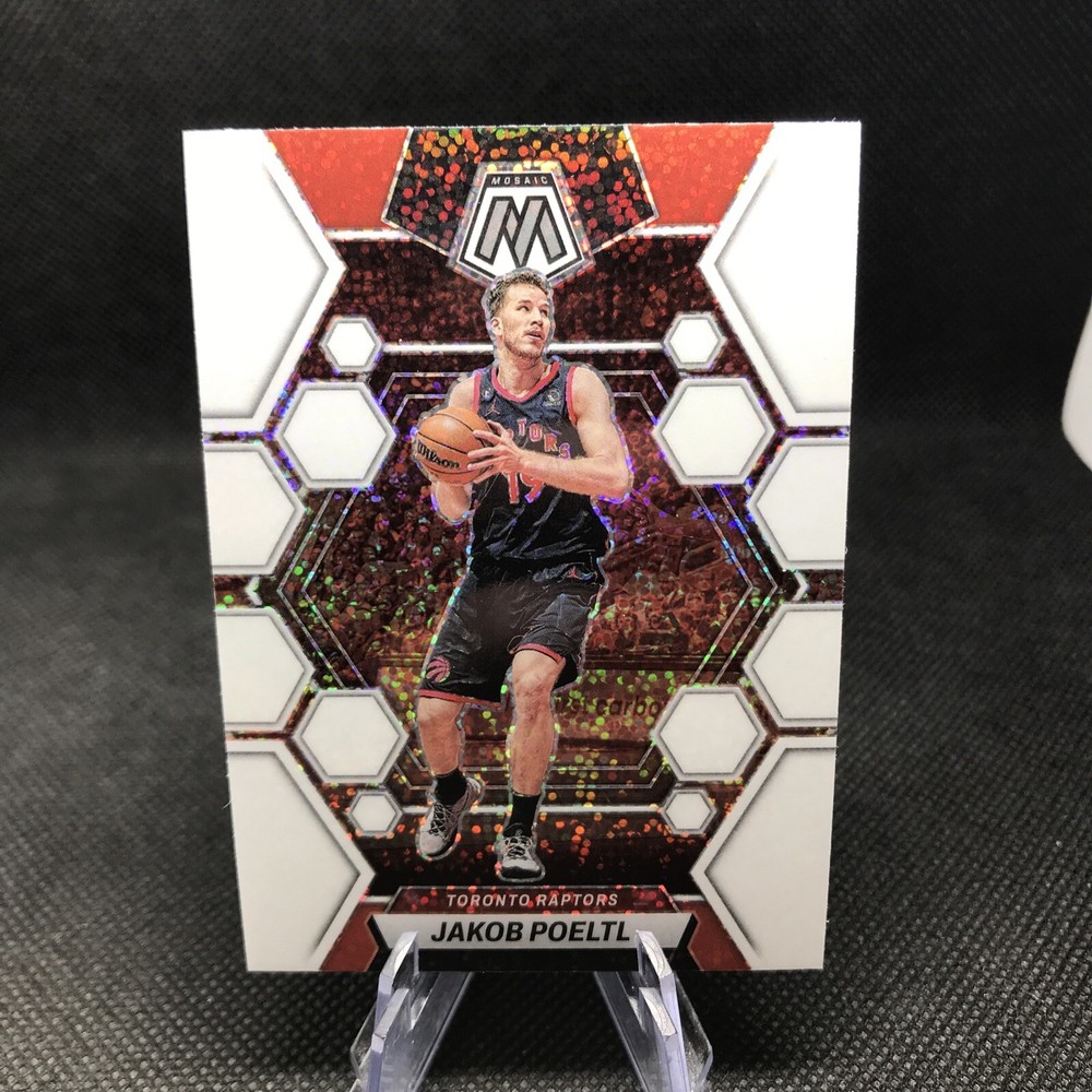 2022-23 Panini Mosaic NBA Jakob Poeltl #114 White Sparkle SP Raptors