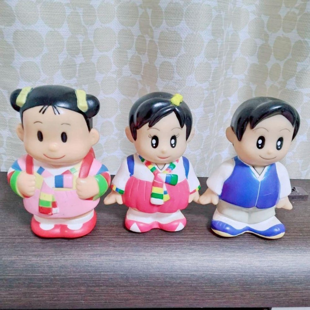 Mascot character Soft Vinyl Lot of 3 Bank of Korea Prize Character Goods
