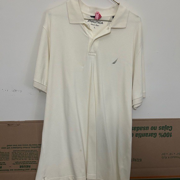 Nautica Classic Pique Polo Shirt Mens L Large Short Sleeve Casual Top