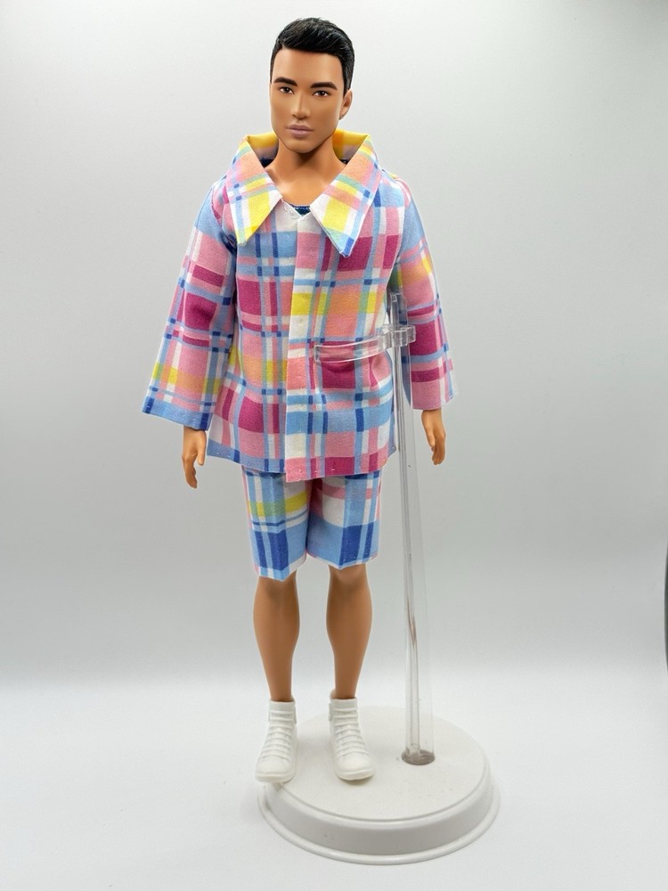 Hand-sewn Plaid Outfit For Buff Ken Doll