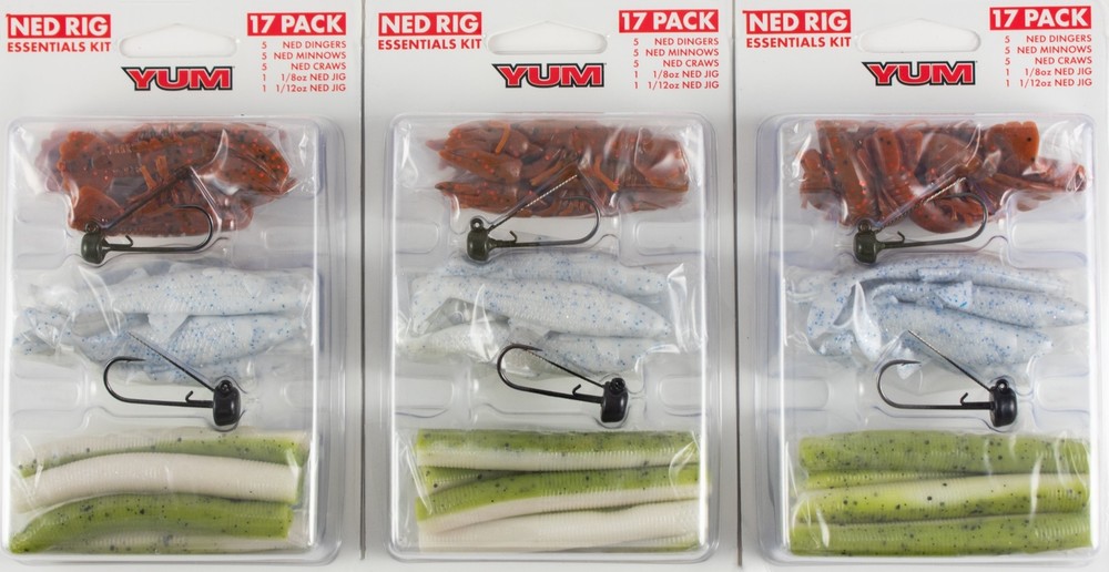 (LOT OF 3) YUM NED RIG ESSENTIALS KIT 4 (17 PIECE) YNEDKT4 CR2207