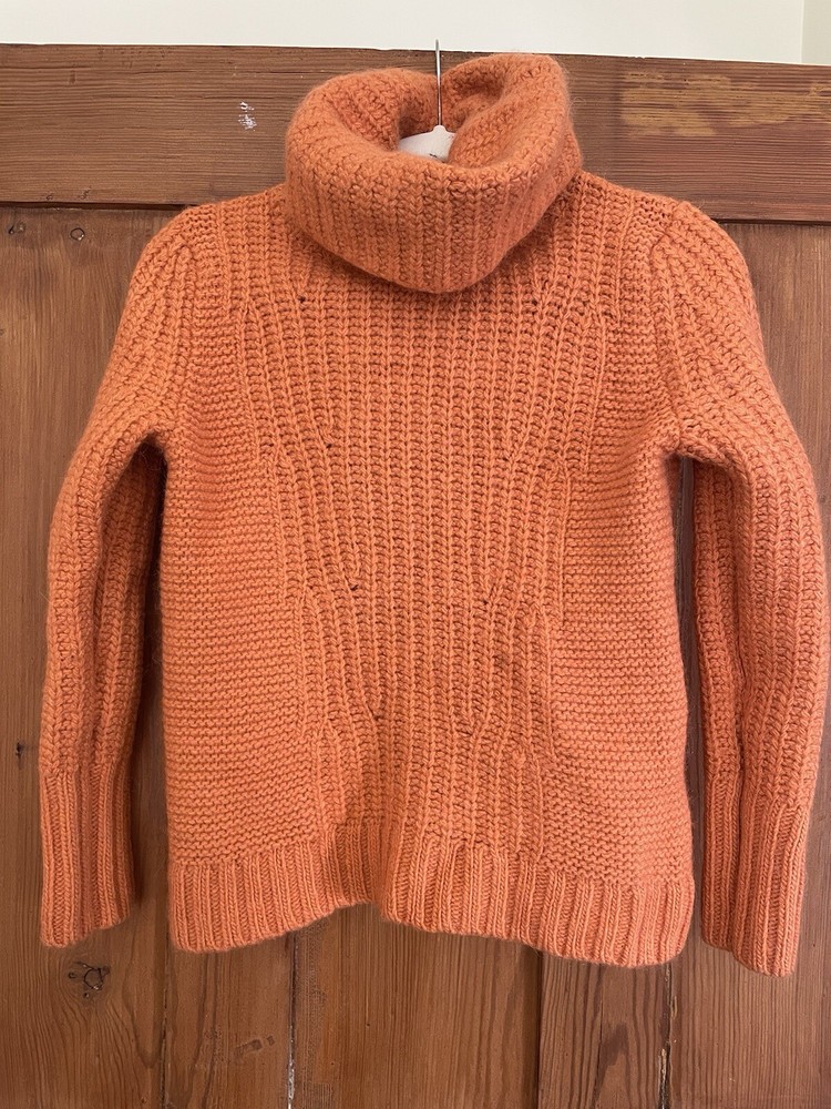 Banana Republic Womens Orange Chunky Knit Wool Sweater
