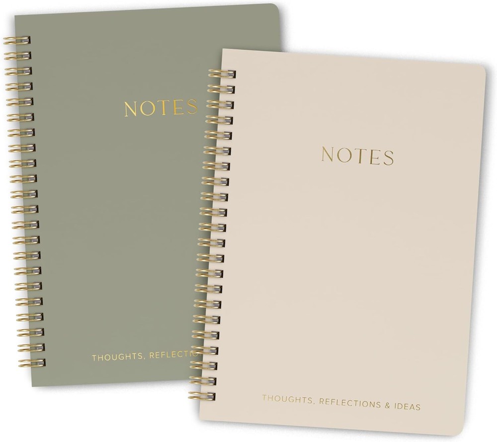 Aesthetic Spiral Notebook Set of 2 in Sage-Beige for Women & Men