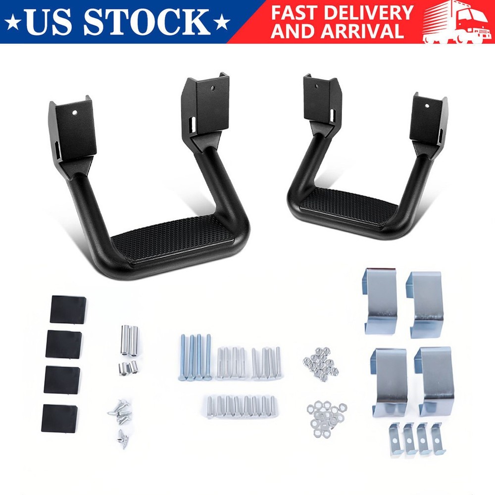 BLACK ALUMINUM FOR UNIVERSAL PICKUP TRUCK/SUV SIDE HOOP STEPS 12