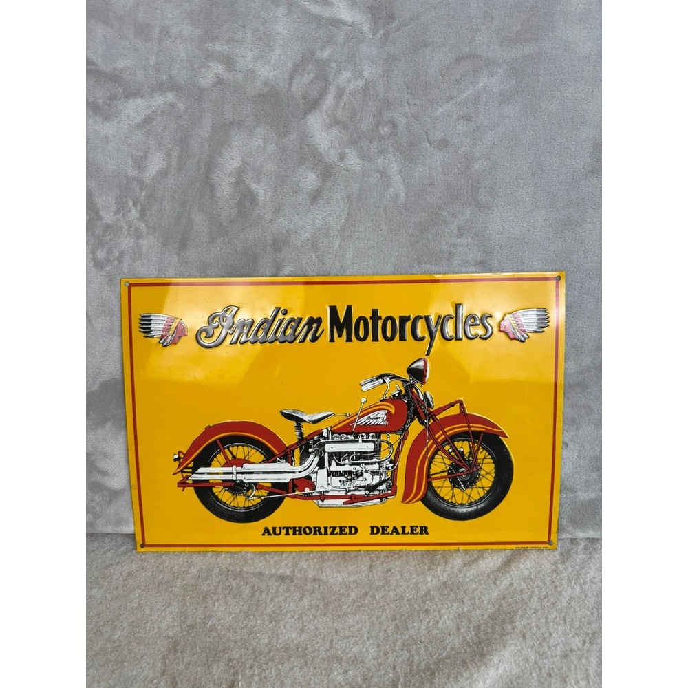 Indian Motorcycles Authorized Dealer Metal Sign Wall Decor Garage Man Cave