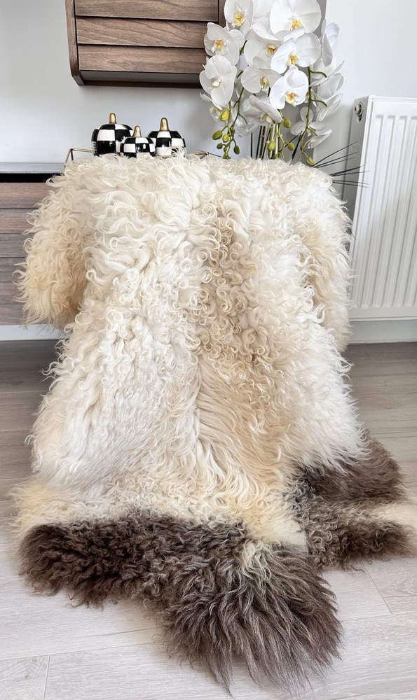 %100 Natural Gotland Sheepskin Rug,sheepskin Pelt,Natural Color,white,beige,mink