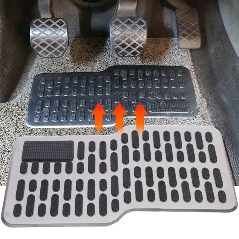 Car Floor Heel Plate Pedal Stainless Steel Carpet Pad Plate Pedal Foot Rest Mat