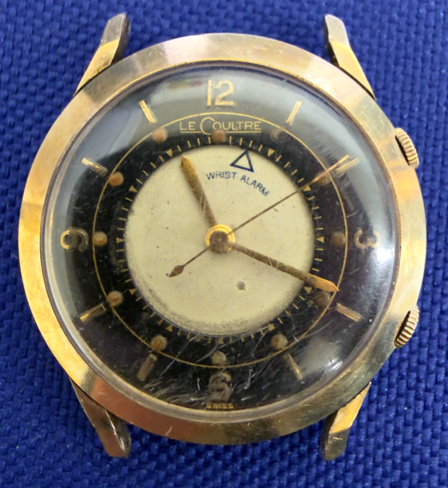 Vintage Lecoultre Memovox Alarm 34mm Watch Tuxedo Panda Dial WORKING CONDITION