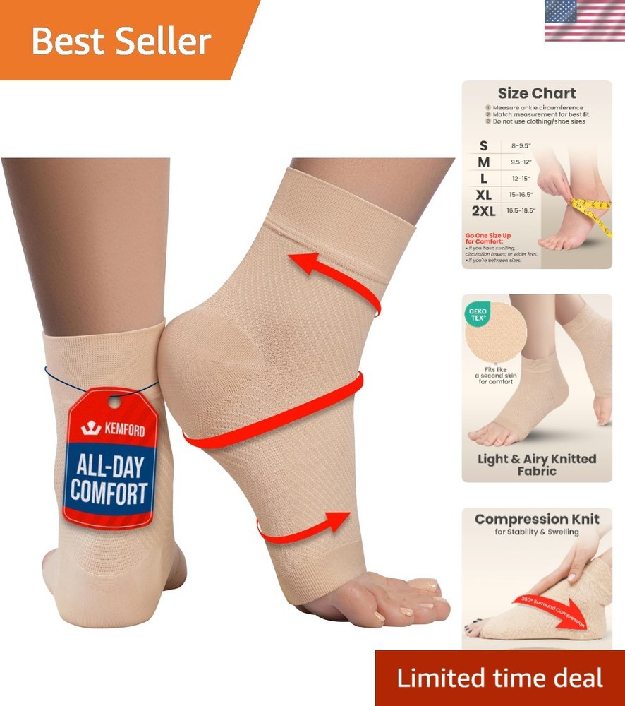 Toeless Ankle Compression Socks for Plantar Fasciitis - Pain Relief & Support