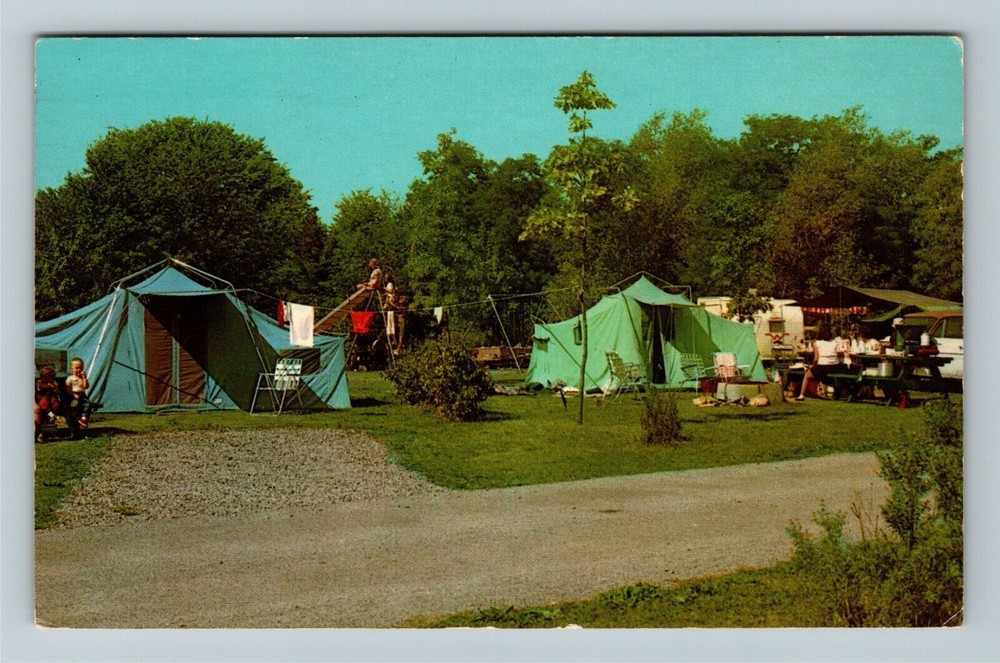 Seneca Falls NY-New York, Camping Area, Cayuga Lake c1970 Vintage Postcard