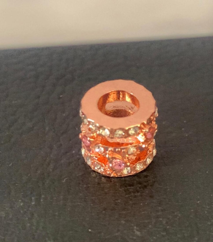 Rose gold Colour With Crystals In the style of Pandora Alloy Spacer Bead  Charm
