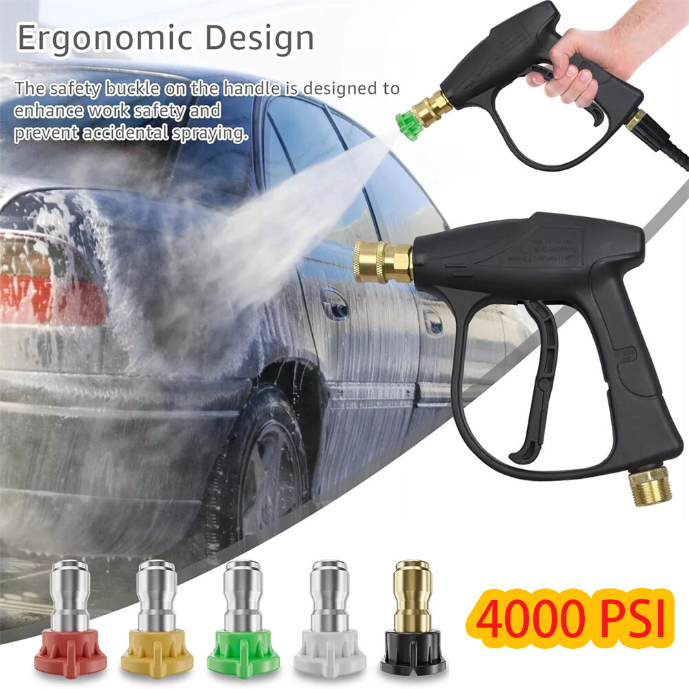 1/4 Inch 4000 PSI Pressure Washer Gun with Foam Spray and 5 Nozzles for Car Wash  