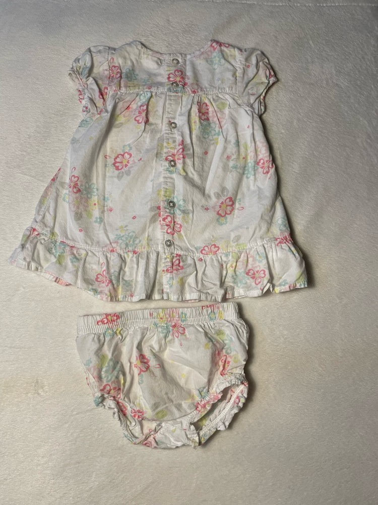 Baby Girl 3–6 Months Floral Button Dress & Bloomer Set Spring Boutique Outfit