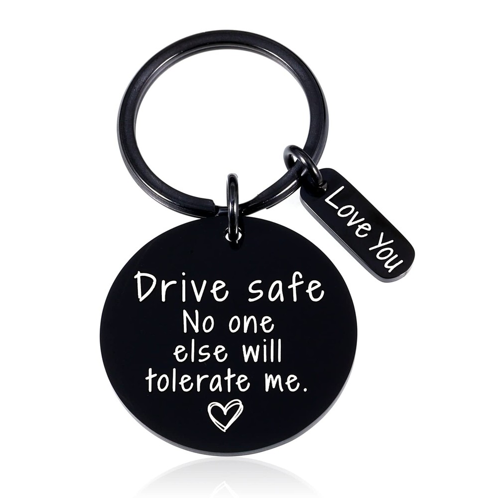 Fathers Day Present for Husband from Wife Anniversary Drive Safe Keychain Gif...-image