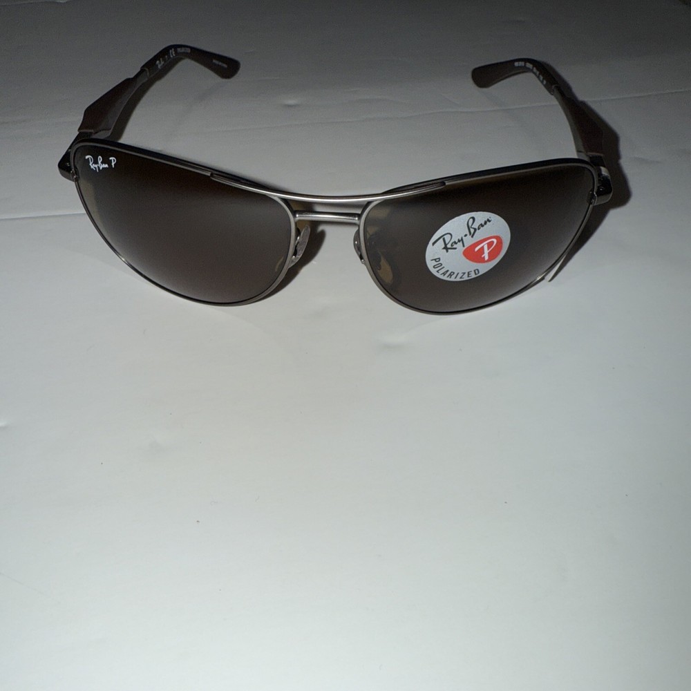 RAYBAN RB 3519 029/83 59mm Matte Gunmetal Polarized BROWN Lens Sunglasse No Box