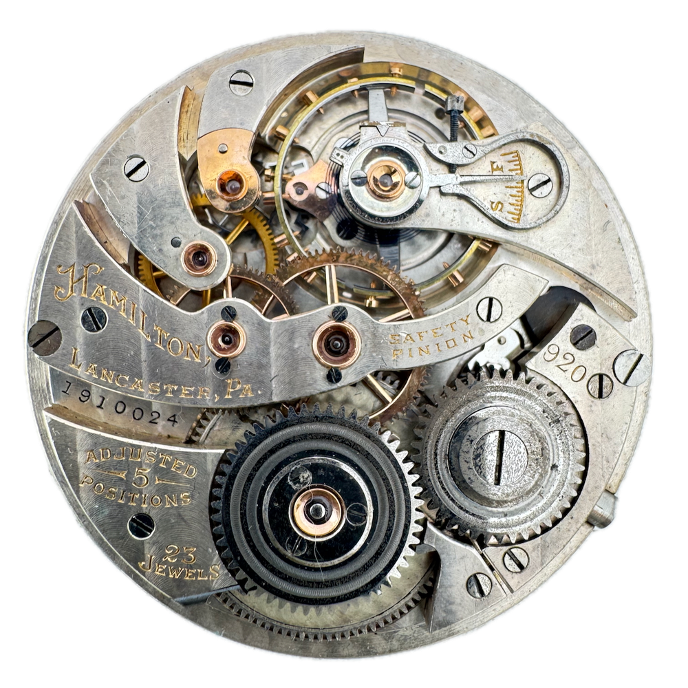 Antique 14s 1922 Hamilton 23 JewelMechanical Pocket Watch Movement 920 USA