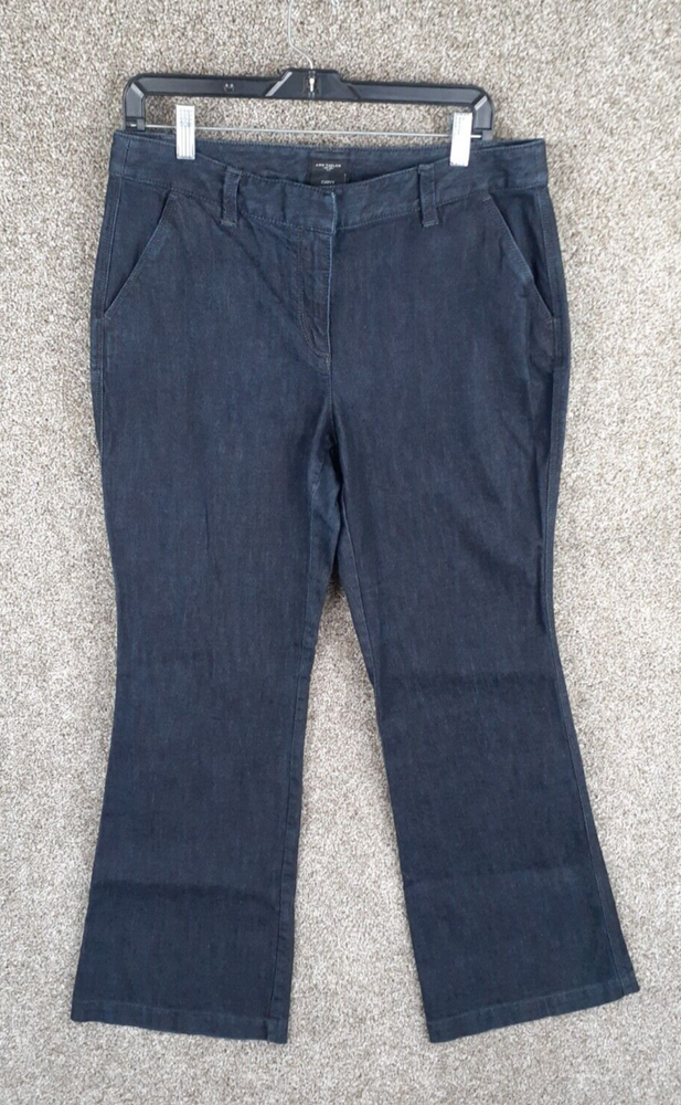 Ann Taylor Curvy Bootcut Jeans Women 10 Dark Blue Denim Pockets Mid Rise Pockets