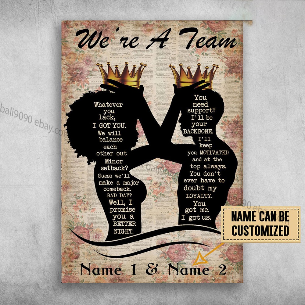 Black Couple, We're A Team, Whatever you lack, I got you Customized Personali...