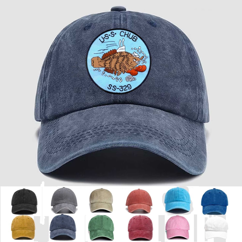 Custom Embroidered Hat SS-329 USS Chub, Veteran Cap, Trucker Hat, Gift Idea