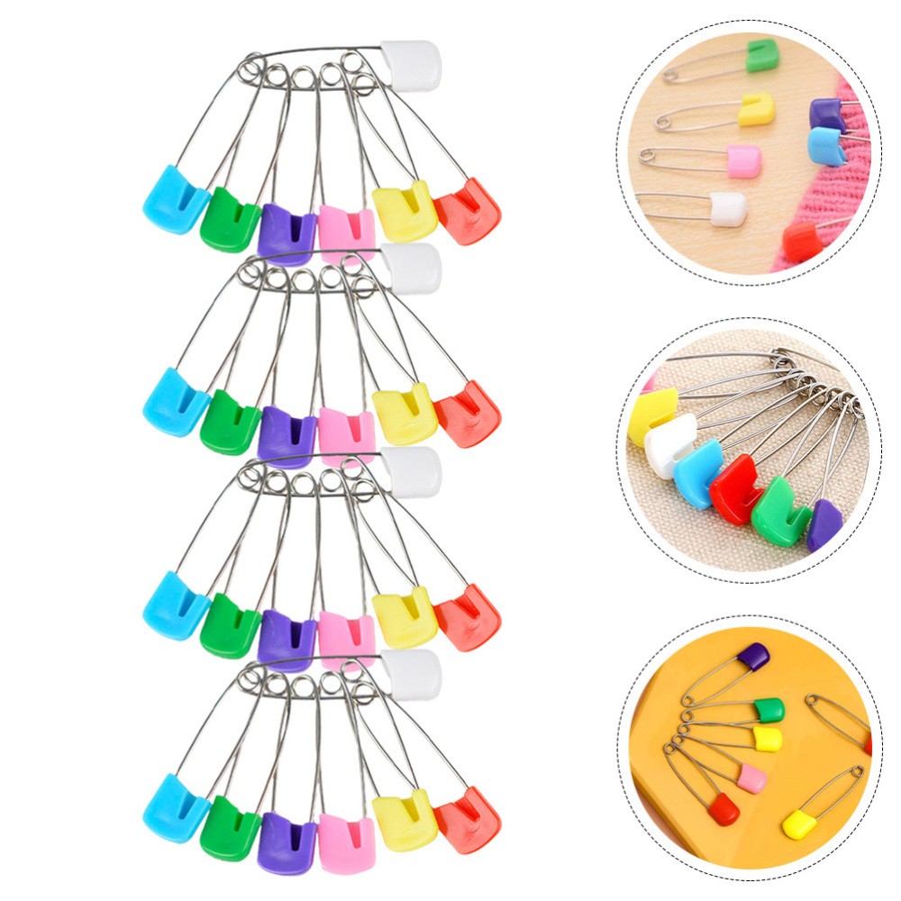 100 Pcs Baby Clothes Safety Pins for Diapers Fasteners