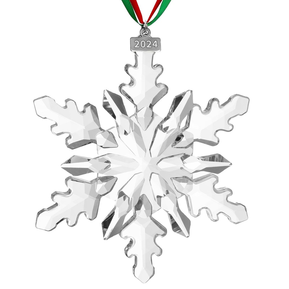 2024 Snowflake Crystal Christmas Tree Ornaments Annual Edition Holiday Decor