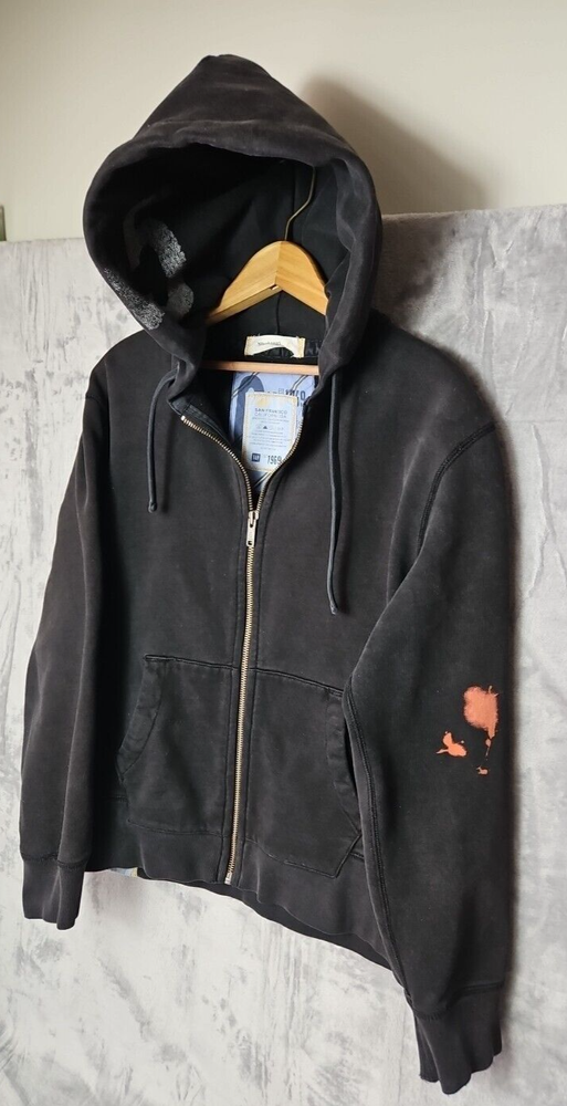 GAP Vintage 90s Heavy Full Zip Hoodie with NO 45 Logo RN 54023 Medium