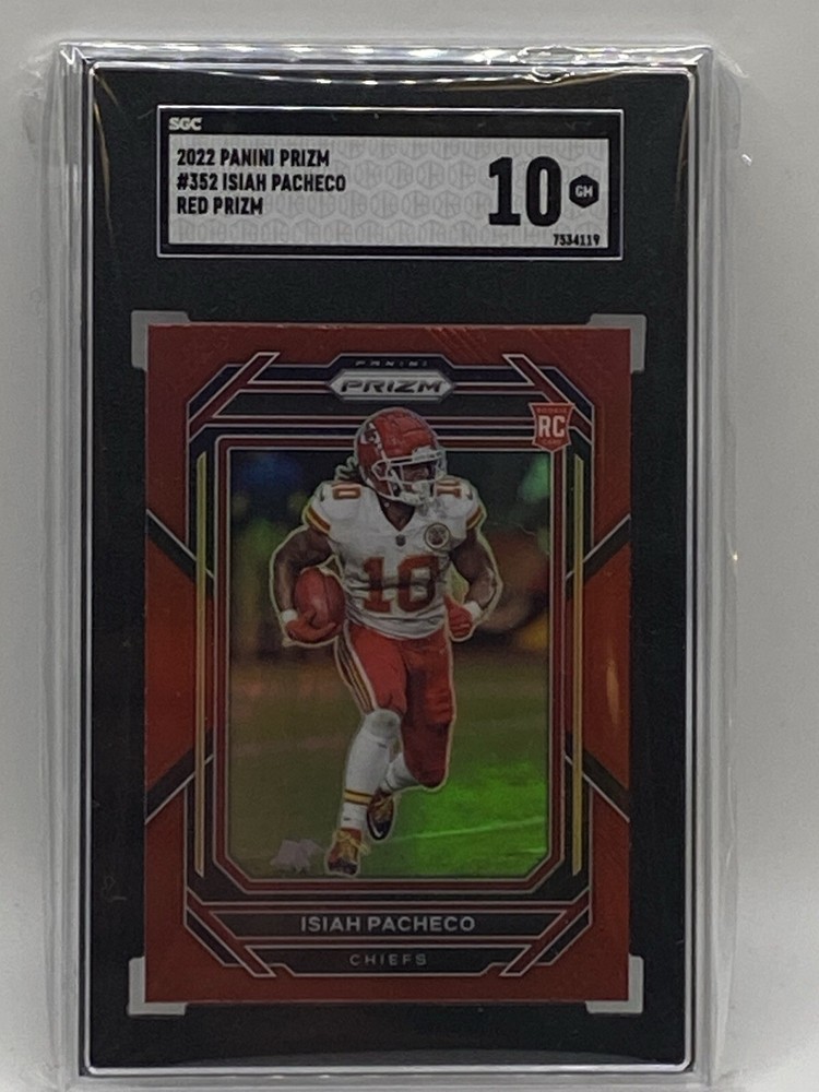 2022 Panini Prizm Isiah Pacheco Rookie SGC 10 Red Prizm Color Match Rare Retail