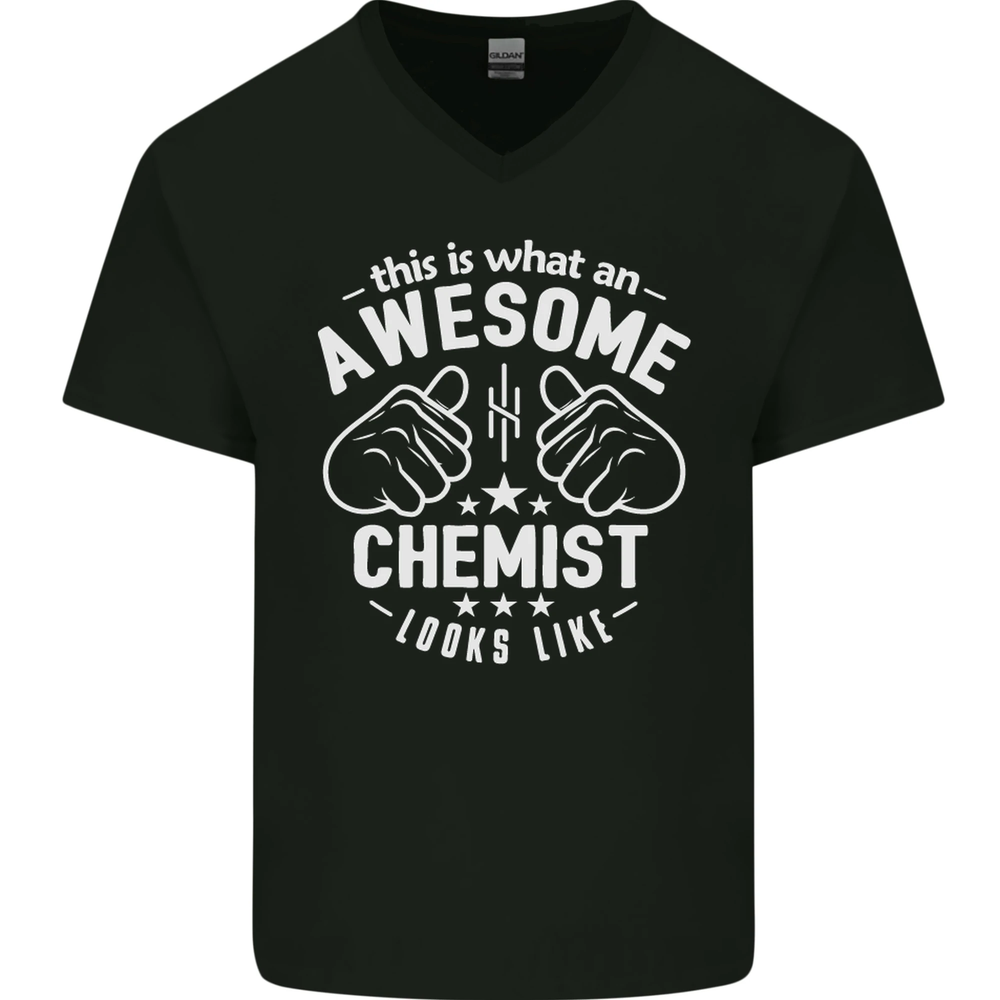 This Is What an Awesome Chemist Looks Like Mens V-Neck Cotton T-Shirt