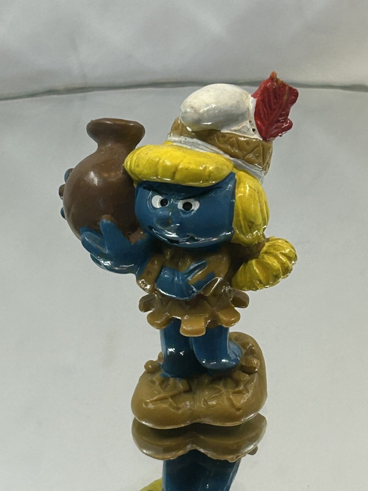 Smurfs 20167 Indian Smurfette Vintage Smurf Figure Rare PVC Toy Figurine Peyo WG