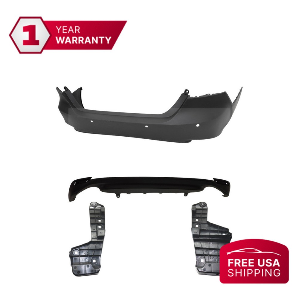Rear Lower Bumper Cover + Trims + Valance For 2021-2022 Toyota Camry