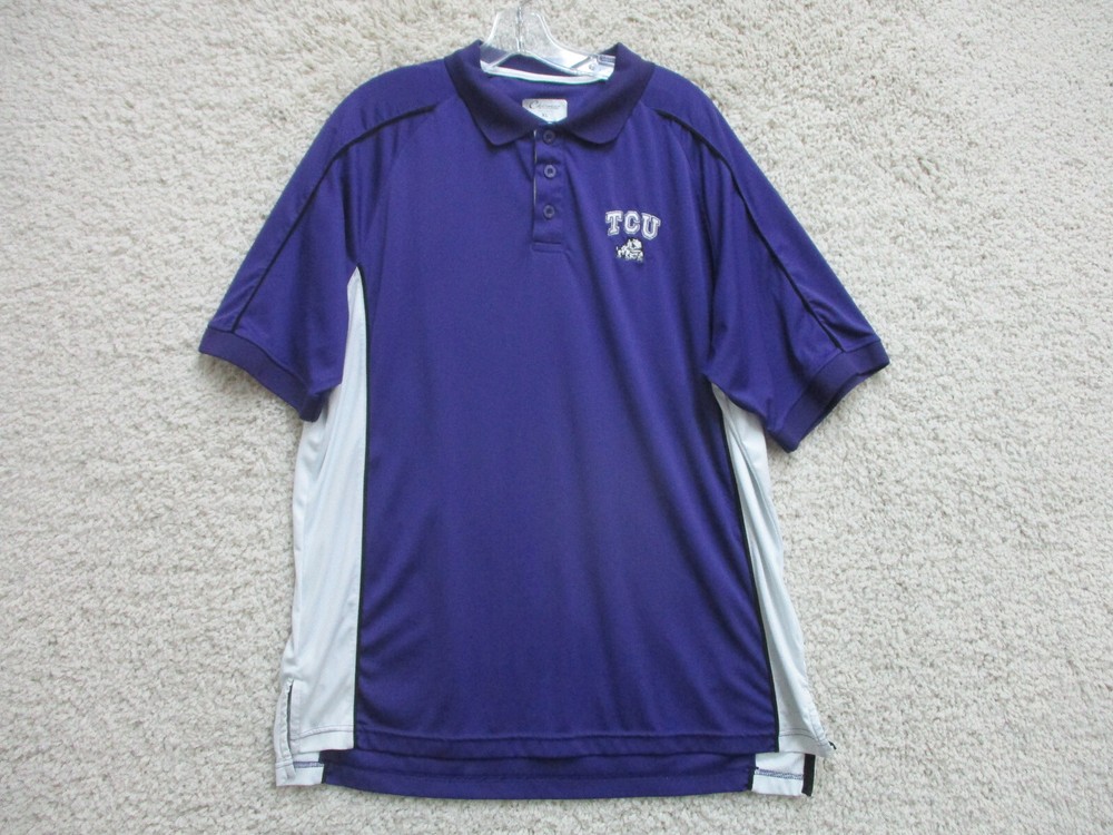 Chiliwear TCU Horned Frogs Polo Shirt Extra Large Adult Purple Stretch NCAA Mens
