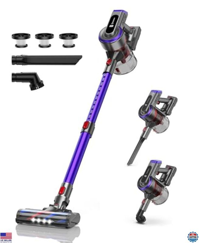 Cordless 450W Vacuum Cleaner, 40Kpa, 55Mins Runtime, Lightweight for Pet Hair