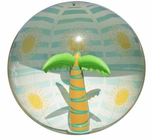 Members Mark 5ft Inflatable Beach Ball with Palm Tree Design for Pool Parties-image