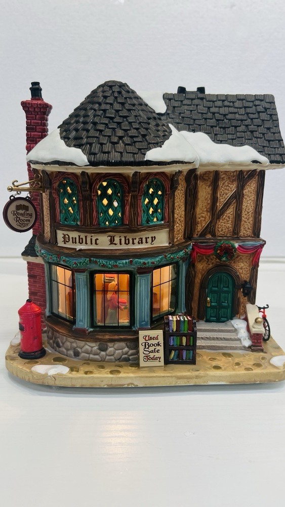 Lemax Village Collection “Public Library” 45722 Extremely RARE & NEW ! Excellent