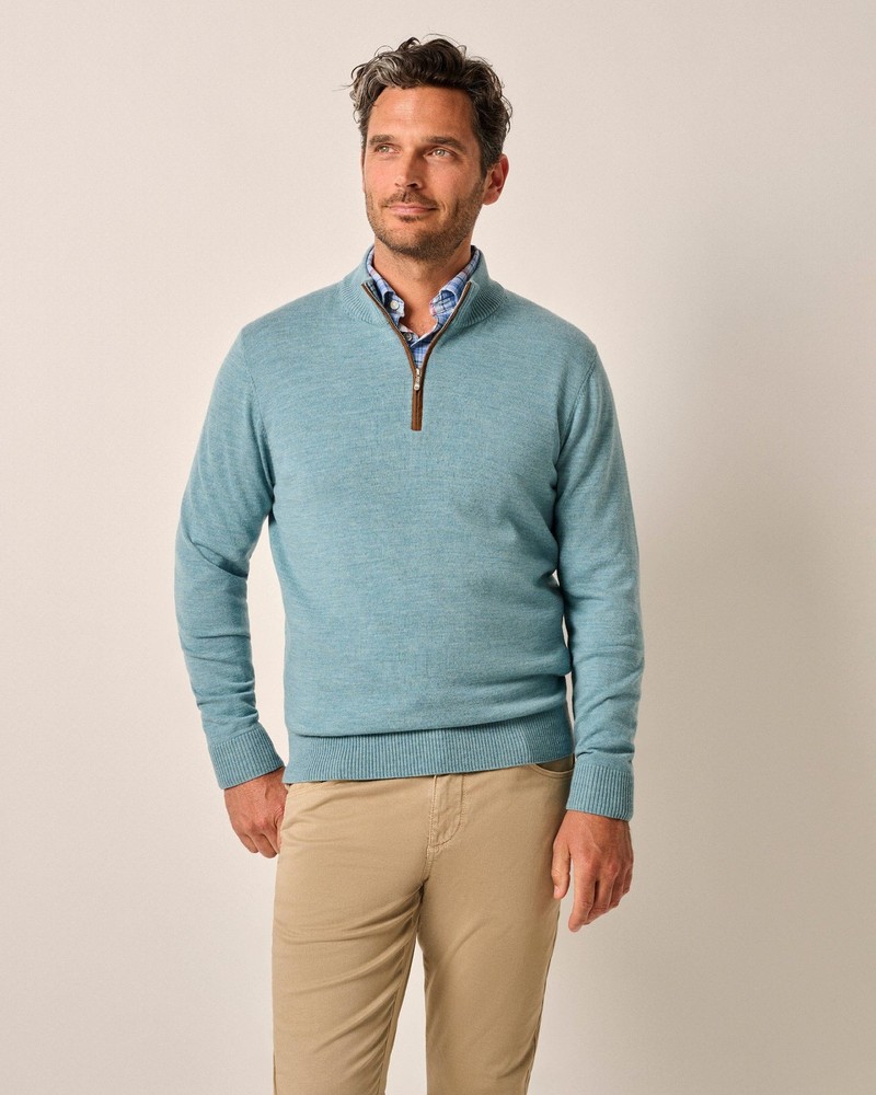johnnie-O Raynor Merino 1/4 Zip Sweater Riviera