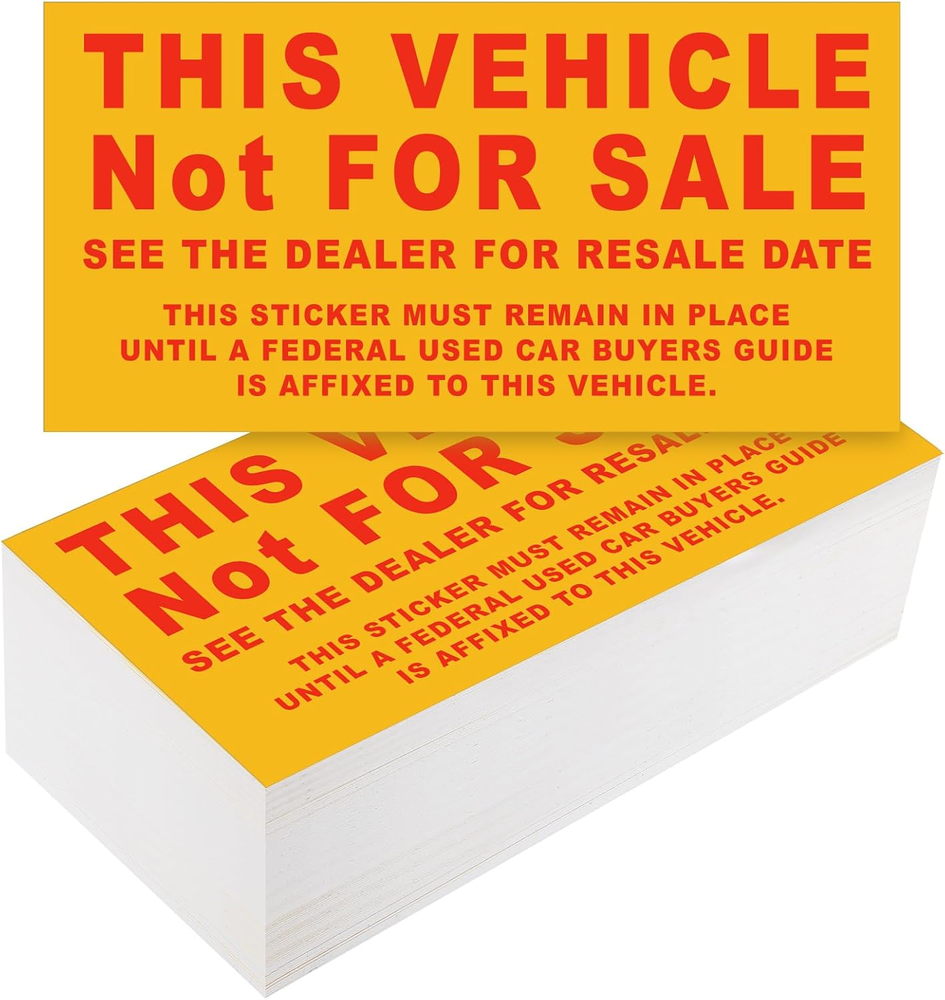 200 Pcs Car Dealership Supplies This Vehicle Not for Sale