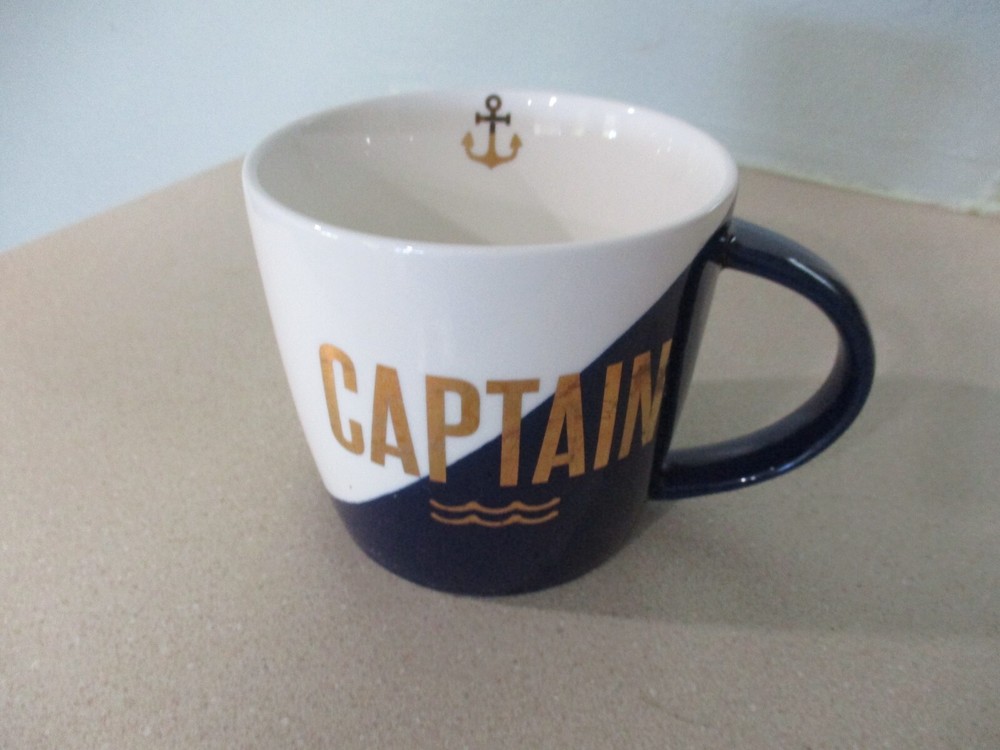 Slant Collections ceramic Captain & anchor coffee mug Hand Wash Only 3.5 x 4 ''
