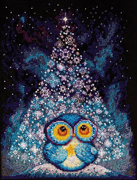 Cross stitch kit - Magic night 18x24cm Black Aida 14ct needlepoint kit
