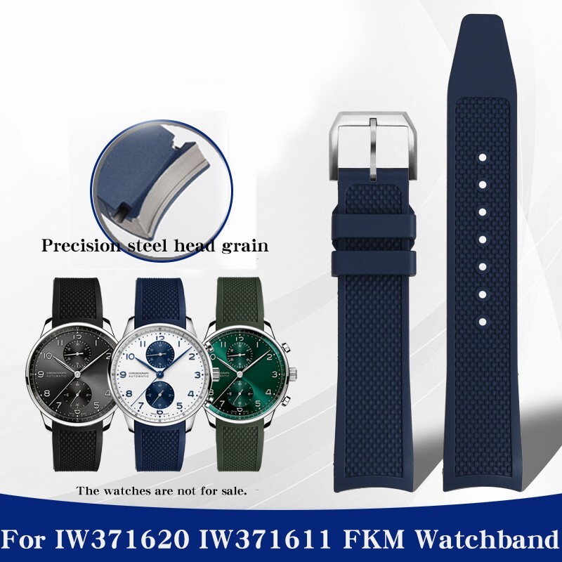 For IWC Portugieser IW371620 IW371611 Fluororubber WatchStrap FKM Watchband 20mm