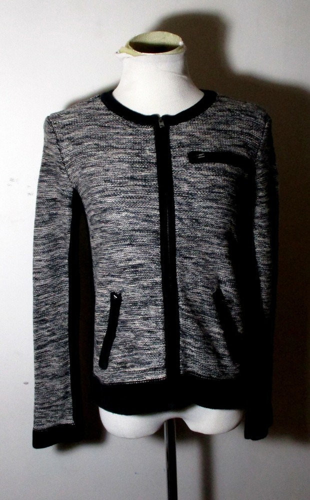 Women's Black Full Zip Sweater by Banana Republic Size S Chic Casual Style