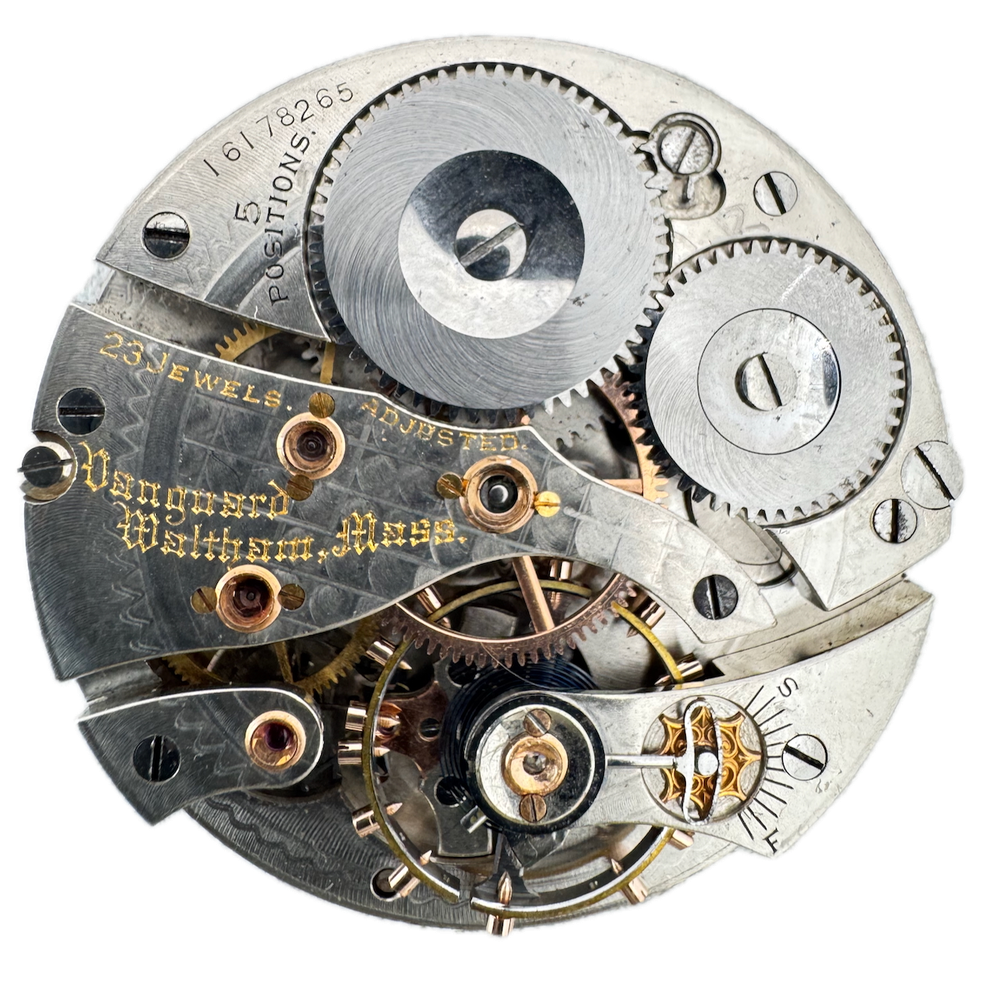 Antique 16s 1907 Waltham 23j Mechanical Railroad Pocket Watch Movement Vanguard