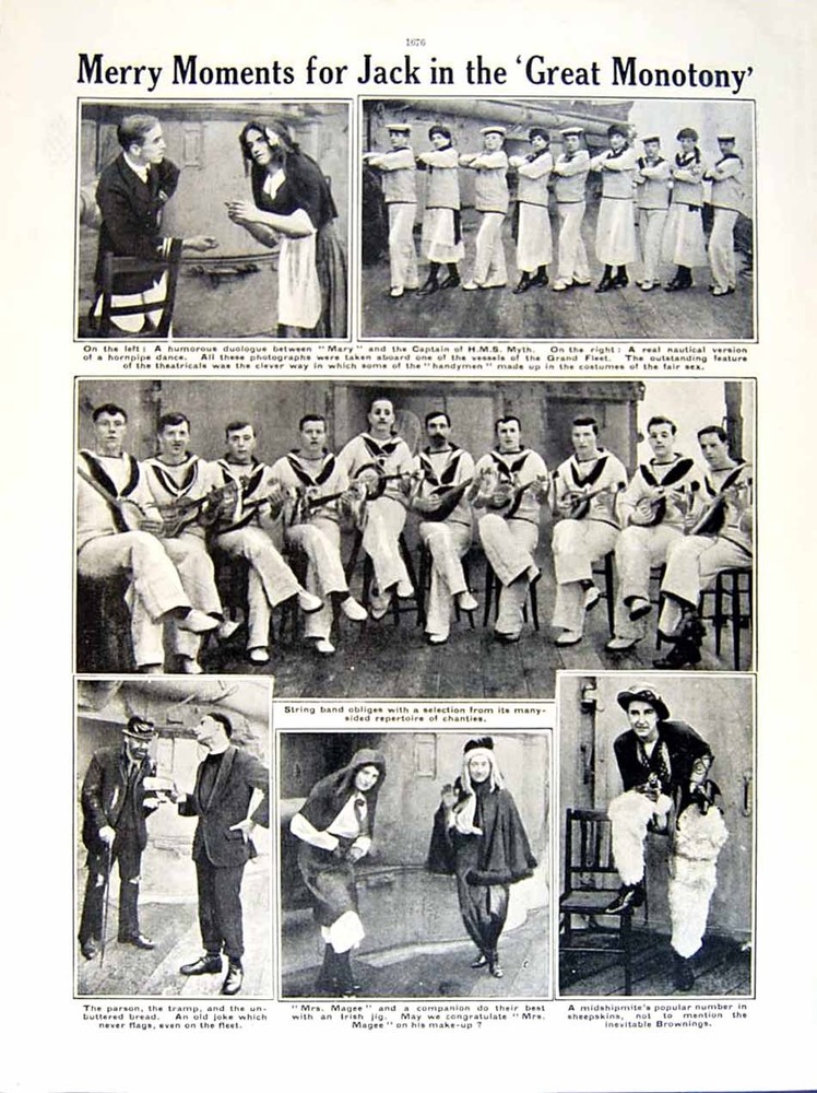 Original Old Antique Print 1915-16 World War British Sailors Bluejackets Magee