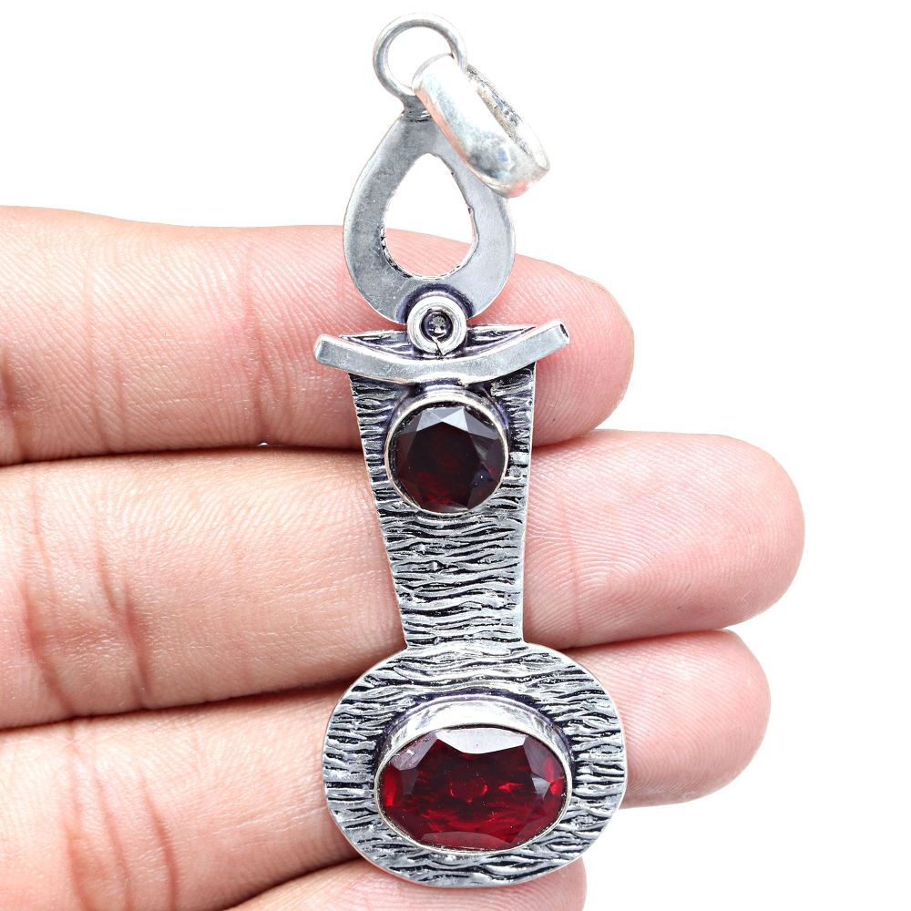 Pendant Mozambique Garnet Gemstone Gift For Her Silver Jewelry 3