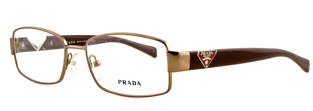 PRADA VPR56N 4AC-1O1 51mm Bronze Gold Brown Italian Eyeglass Frames