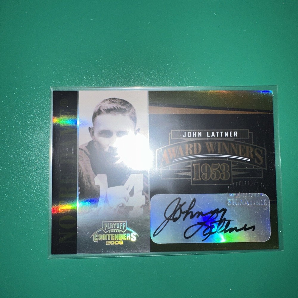 2006 John Lattner Playoff Contenders Award Winners Signatures Steelers Card Limited to 200