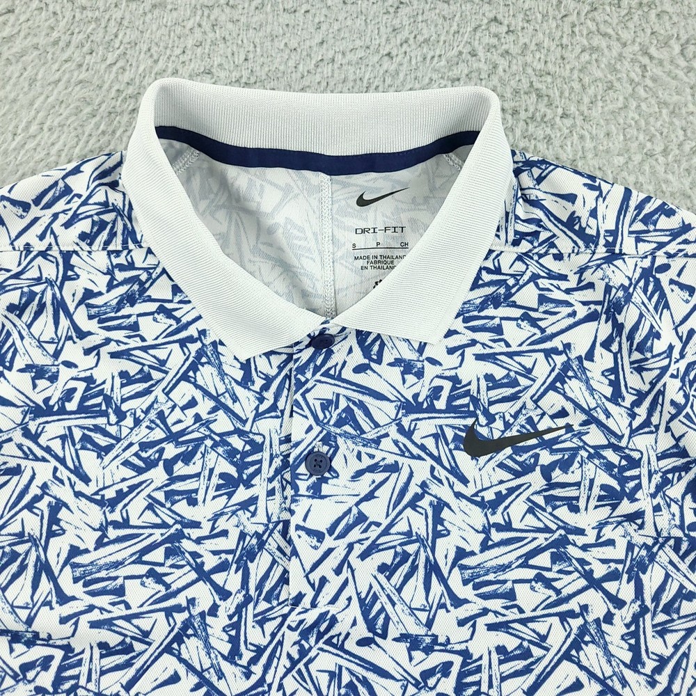 Nike Golf Polo Shirt Mens Small Blue Dri Fit Casual Golf Activewear Outdoor