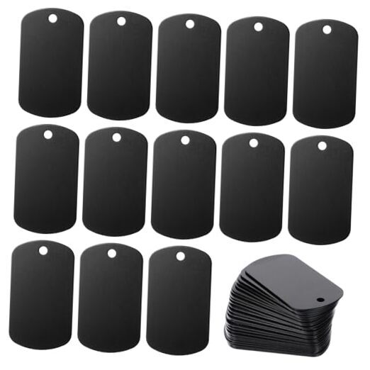 25 Pcs Blanks Engraving Blank Dog Tags, Laser Engraving Blanks Tags, Metal Dog