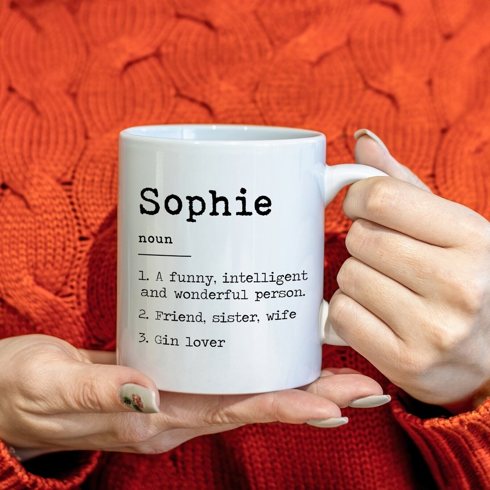 Personalised Name Dictionary Definition Mug / Christmas Birthday Father's Day