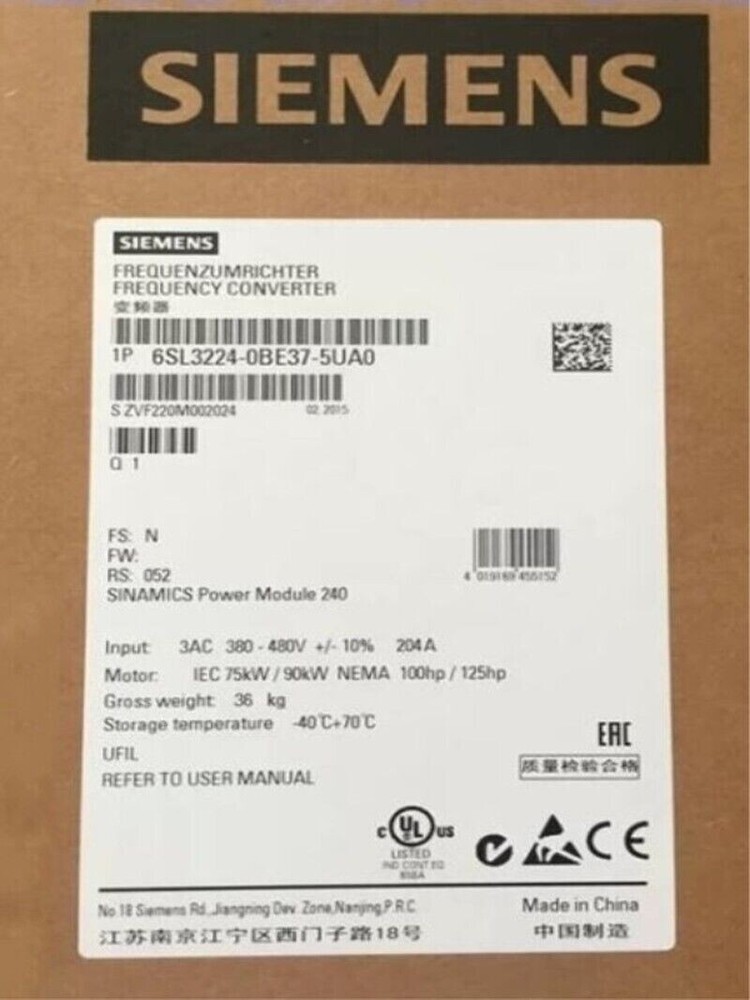 1PC BRAND NEW SIEMENS 6SL3224-0BE37-5UA0 6SL3 224-0BE37-5UA0